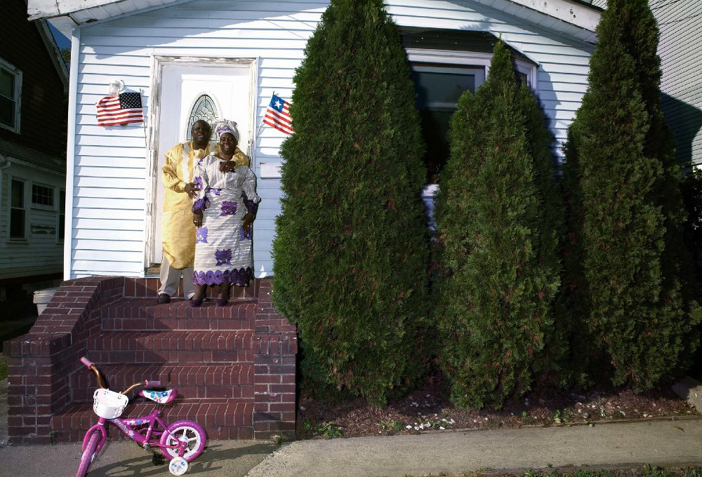 Liberian community leader Rufus Arkoi with his wife, Staten Island, New York. Photo: Pieter van der Houwen